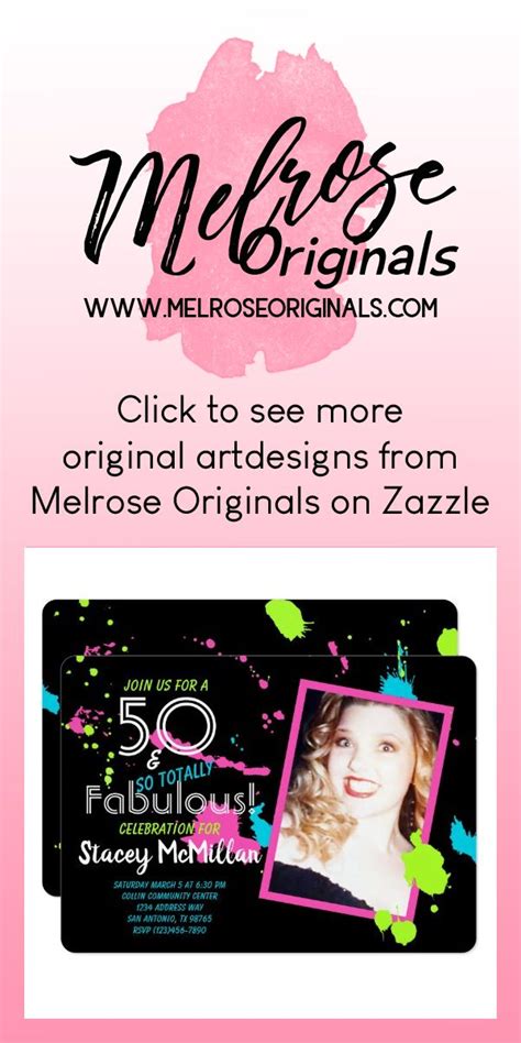 50 And Fabulous 80s Retro Paint Splatter Birthday Invitation Zazzle