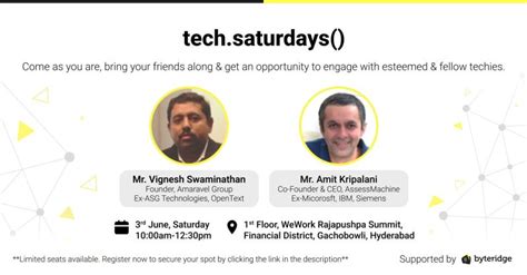 Vinayak Sharma on LinkedIn: #techsaturdays #softwaredevelopers # ... 