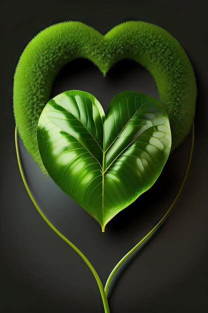 Premium Ai Image Heart Shaped Green Leaf Vine Cowslip Creeper