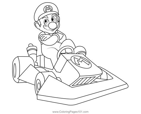 Standard Mr Mario Kart Coloring Page