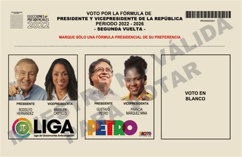 Elecciones De Colombia En 2022 ¿cómo Será El Tarjetón Electoral De La