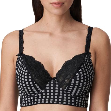 Soutien Gorge Bustier Carreaux Et Dentelle Madison Noir Crystal Black