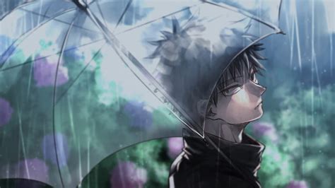 Megumi Fushiguro In Rain With Umbrella Jujutsu Kaisen Hd Wallpaper Peakpx