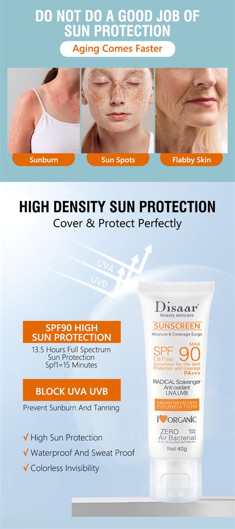 Disaar Spf 90 Sunblock Sunscreen Moisturizer Whitening Organic