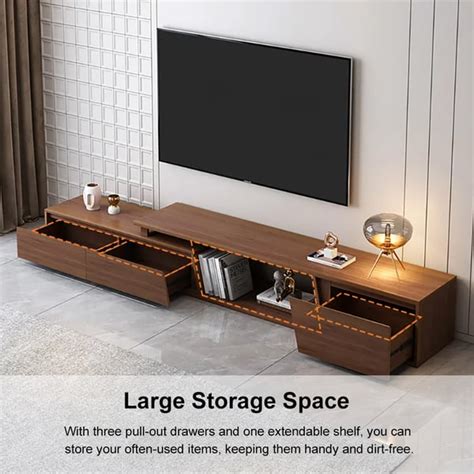 Free Shipping On Fero Minimalist Walnut Rectangle Extendable Tv Stand