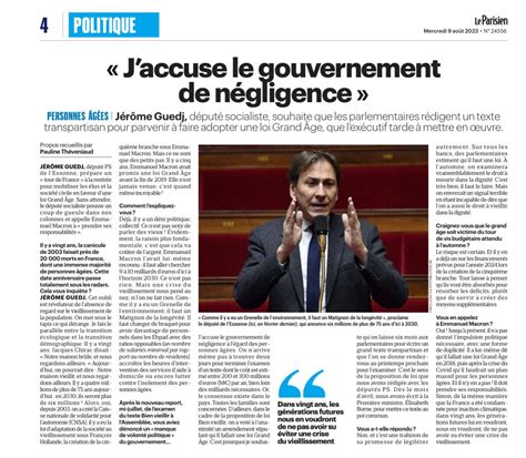 Grand âge Jérôme Guedj dénonce la négligence du Gouvernement dans Le