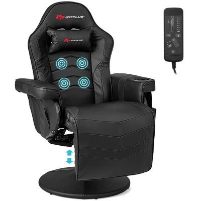 Costway Massage Gaming Recliner Height Adjustable Racing Swivel Chair