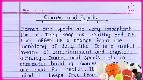 Importance Of Games And Sports Essay In English Games And Sports