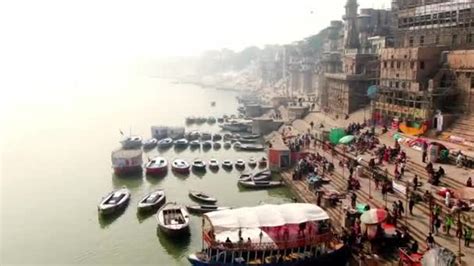 Varanasi Ghat Aerial Drone View Morning Ganges Benares India 2022 — Stock Video © rasika108 ...