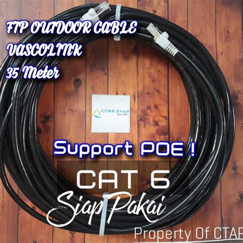 Jual Kabel Lan Outdoor Siap Pakai Vascolink Cat6 35 Meter STP FTP Cat 6