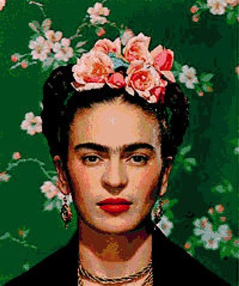 Frida Kahlo Cross Stitch Modern Pattern Download PDF Patrón Frida