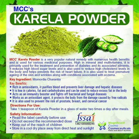 Organic Karela Powder Certification FSSAI Certified At Best Price In