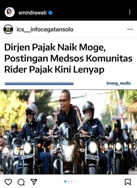 Sri Mulyani Sentil Komunitas Moge Pegawai Pajak Klub Motor