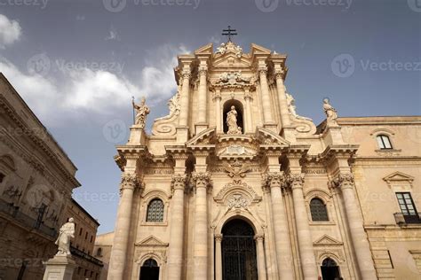 Ortigia Syracuse sicily italy historical baroque cathedral detail ...