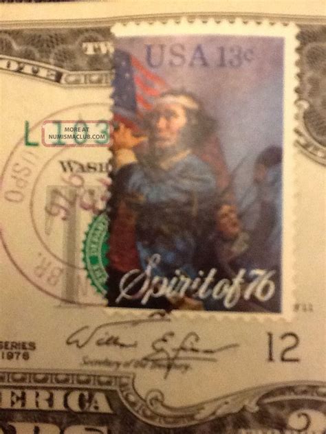 1976 $2 Dollar Bills Spirit 76 Stamp Postmarked 04/16/76