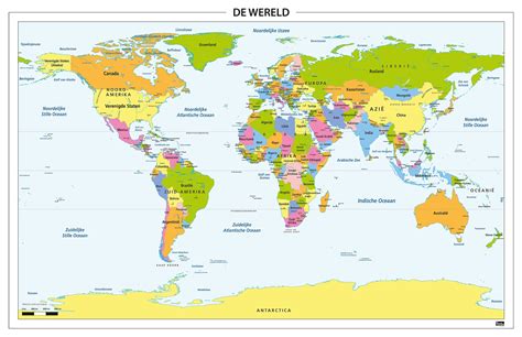 Wereldkaart Staatkundig Wereldkaart Wandkaarten Kaarten