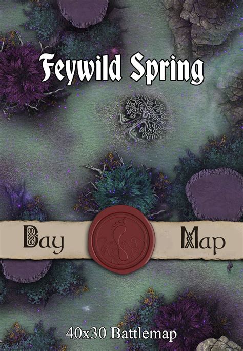 40x30 Battlemap Feywild Spring Seafoot Games Magical Forests