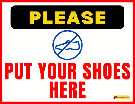 Printable Please Remove Your Shoes Sign In Printable Signs