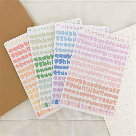 Alphabet Sticker Sheets Matte Sticker Sheet For Etsy