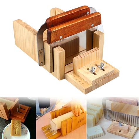 3PCS Professional Soap Making Tool Set Adjustable Wooden Loaf Cutter