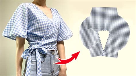 DIY Butterfly Wrap Top Simple Shirt Crop Top Tutorial For