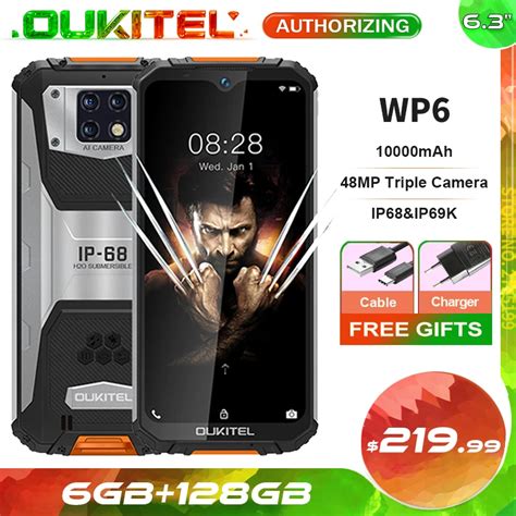 OUKITEL WP6 Telefone M Vel Prova D Gua C Meras Triplas Smartphone