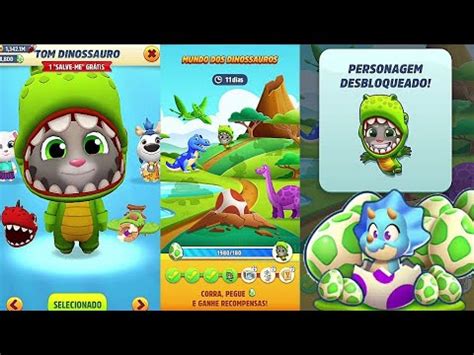 Talking Tom Gold Run New Update New Outfit Dinosaur Tom Vs Roy Raccoon