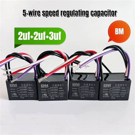 Bm CBB61 2 2 3UF 5 Wire Ceiling Fan Capacitor Speed Regulation 3 In 1