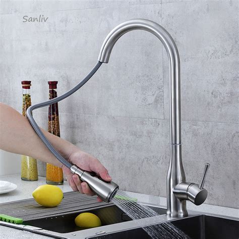 Pull Out Spray Kitchen Mixer Taps Sanliv Sanitary Wares