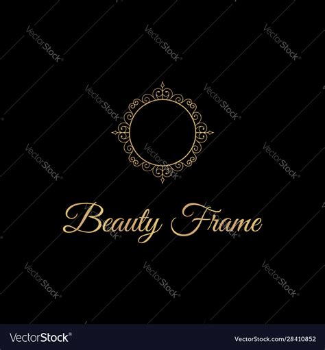 Elegant and luxurious stylish gold frame logo Vector Image