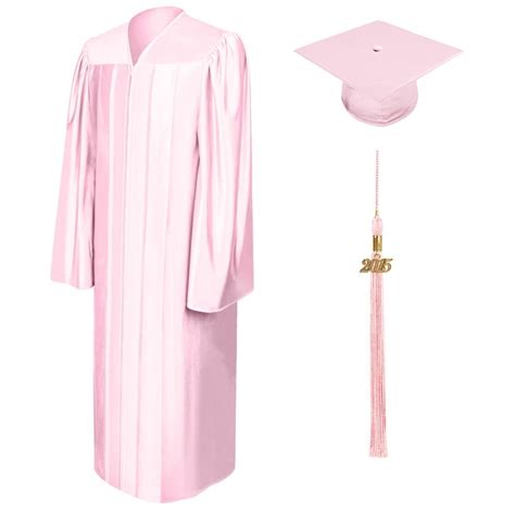 Shiny Pink High School Cap Gown And Tassel Graduation Cap And Gown Cap And Gown Graduation Gown