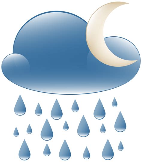 Rainy Night Weather Icon PNG Clip Art - Best WEB Clipart