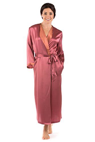 Texeresilk Womens Luxury Long Silk Bathrobe Beautibliss Mulberry