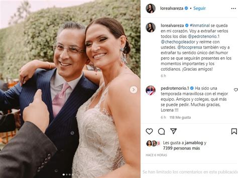Lorena Lvarez Le Dedic Un Emotivo Mensaje A Pedro Tenorio Tras Despedirse De Latina Noticias