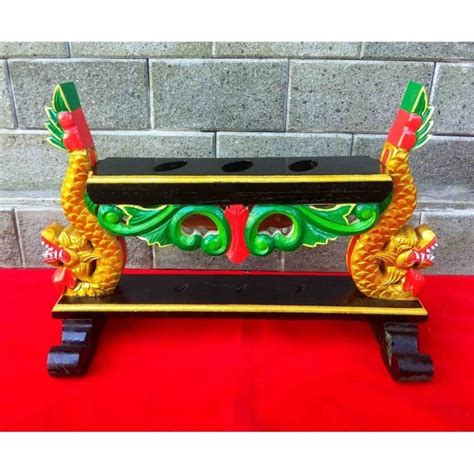 Jual Jagrak Stand Dudukan Keris Model Ukir Naga Isi Warna Sungging