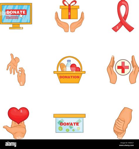 Philanthropy Icons Set Cartoon Style Stock Vector Image Art Alamy