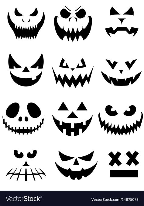 Collection Of Spooky Halloween Ghost And Pumpkin Vector Image