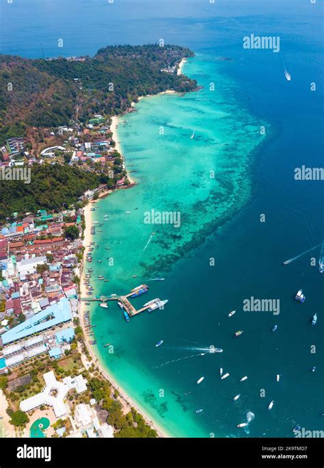 Aerial View Of Loh Dalum And Tonsai Beach In Koh Phi Phi Islands Krabi