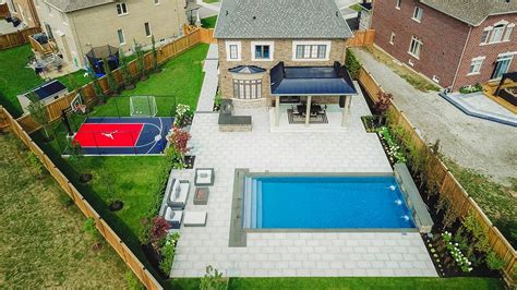 Modern Backyard Oasis Pool And Basketball Court Ep Aquaspa