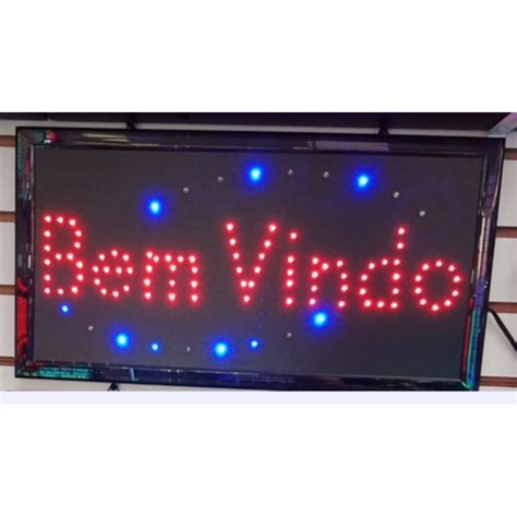 Painel Led Letreiro Luminoso Decorativo Bem Vindo Led Pisca Shopee Brasil