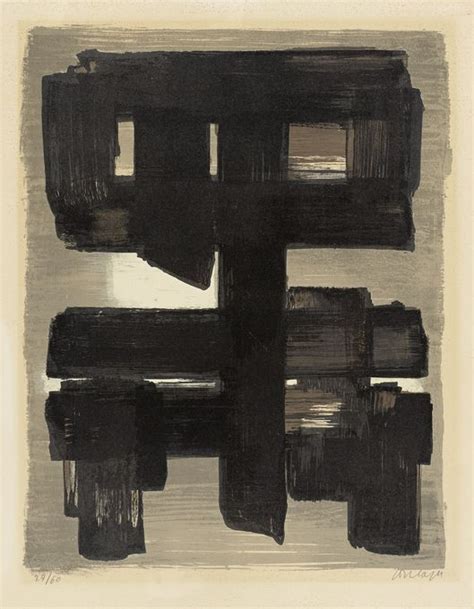 Pierre Soulages Lithographie N° 3 1957 Mutualart