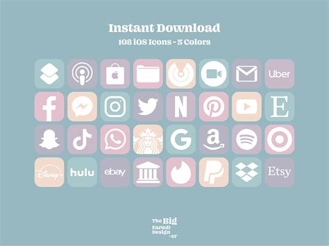 Aesthetic Pastel Tones IOS 14 App Icons Pack 108 Icons 5 Etsy