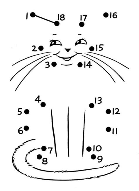 Dot To Dot Cat Worksheet Crafts And Worksheets For Preschooltoddler