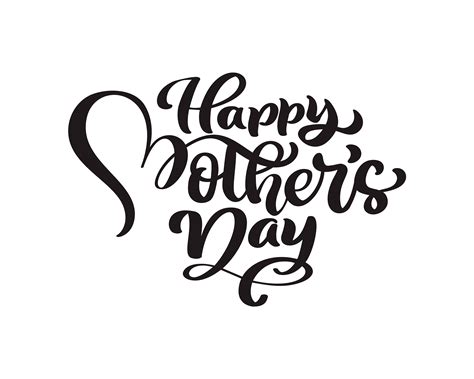 Happy Mothers Day Handwritten Lettering Black Vector Calligraphy Text