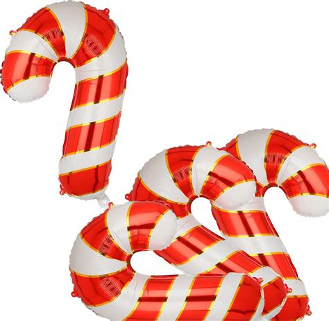 3 Pack Christmas Candy Cane Aluminum Film Foil Balloons Big