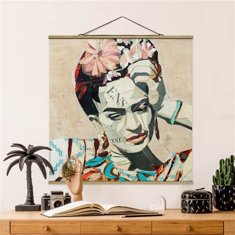 Frida Kahlo Collage No Stoffbild Als Quadrat Bilderwelten