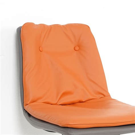 Modern Upholstered Orange Dining Chair Pu Leather Side Chairs