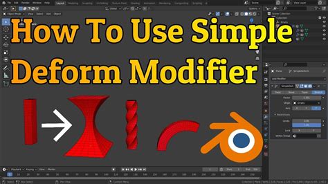 How To Use The Simple Deform Modifier Blender 2 92 Tutorial YouTube