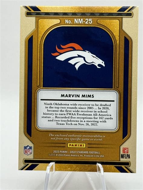 2023 Panini Gold Standard Newly Minted Marvin Mims Rookie Patch 267 399