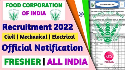 FCI Recruitment 2022 Food Corporation Of India Recruitment 2022 FCI